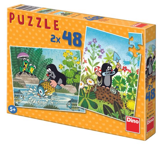 Dino Krtek puzzle, 2x 48 dílků
