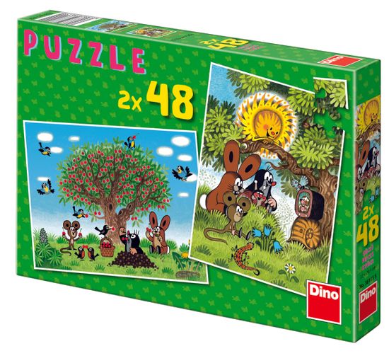 Dino Léto s Krtečkem puzzle, 2x 48 dílků