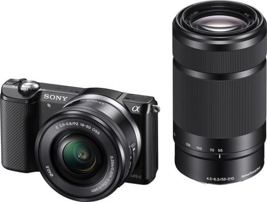 Sony Alpha 5000 + 16-50 mm + 55-210 mm Black (ILCE5000YB.CEC)