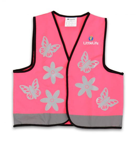 LittleLife Reflexní vesta růžová - Small