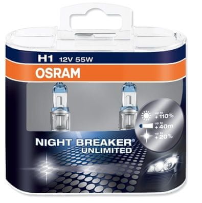 Osram 12V H1 55W P14.5s 2ks Night Breaker Plus