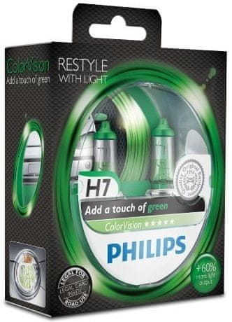 Philips ColorVision Zelená H7, 12 V, 55 W, 2 ks