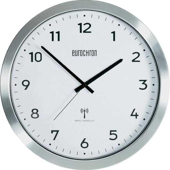 Eurochron Hliníkové nástěnné DCF hodiny EFWU 2600