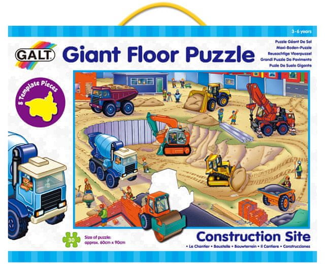 Levně Galt Velké podlahové puzzle - na staveništi - rozbaleno