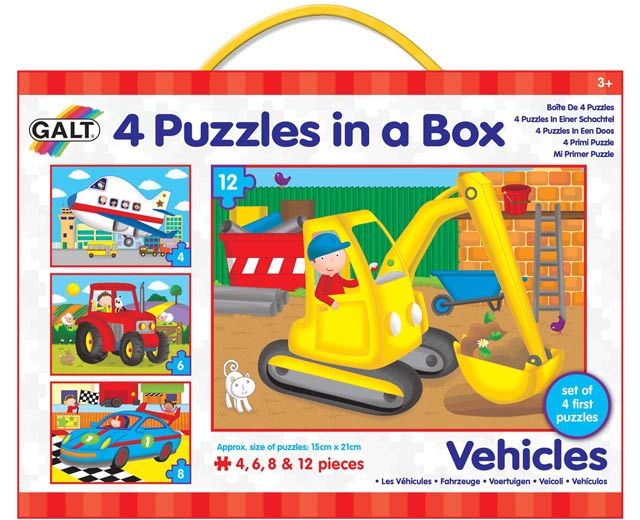 Levně Galt 4 Puzzle v krabici - dopravní prostředky