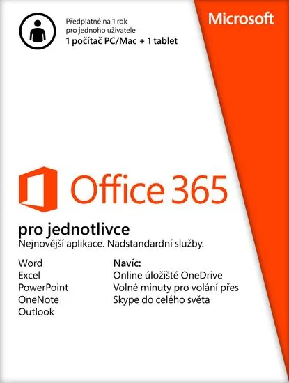 Microsoft Office 365 pro jednotlivce Cz, 1rok