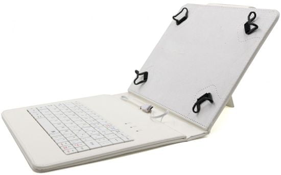 C-Tech PROTECT pouzdro univerzální s klávesnicí pro 8" tablety, FlexGrip (NUTKC-02W) bílé