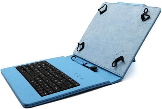 C-Tech PROTECT pouzdro univerzální s klávesnicí pro 8" tablety, FlexGrip (NUTKC-02L) modrá