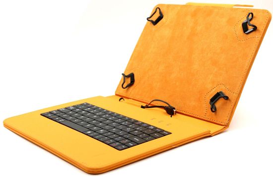 C-Tech PROTECT pouzdro univerzální s klávesnicí pro 10,1" tablety, FlexGrip (NUTKC-04O) oranžové