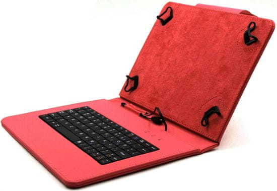 C-Tech PROTECT pouzdro univerzální s klávesnicí pro 10,1" tablety, FlexGrip (NUTKC-04R) červené