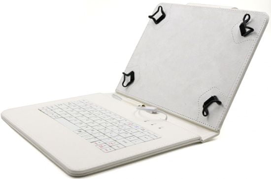 C-Tech PROTECT pouzdro univerzální s klávesnicí pro 10,1" tablety, FlexGrip (NUTKC-04W) bílé