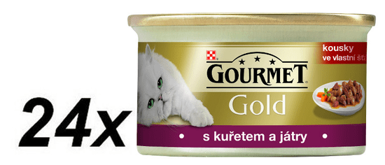 Gourmet Gold s kuřecím masem a játry 24 x 85 g