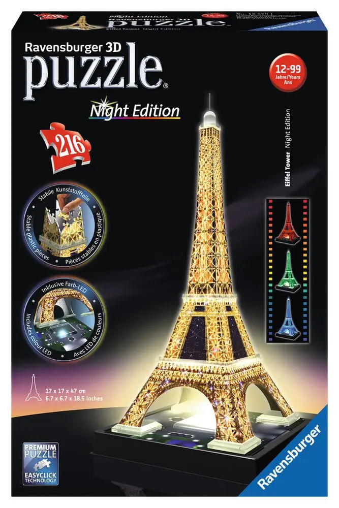 Levně Ravensburger Eiffelova věž - Noční edice 3D 216d