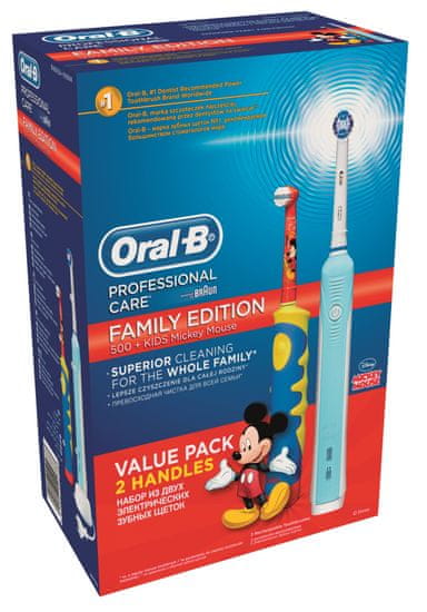 Oral-B Family pack (PC 500 + D10K dobíjecí dětský kartáček)