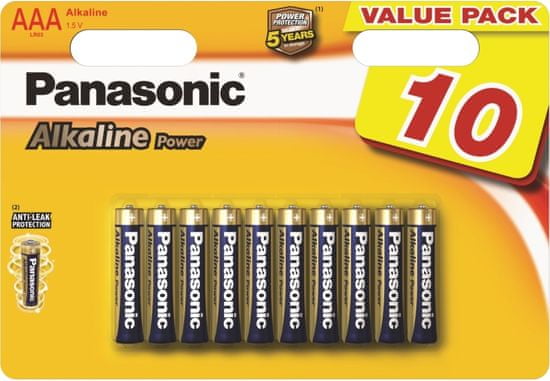 Panasonic AAA 10ks Alkaline Power (LR03APB/10BW)