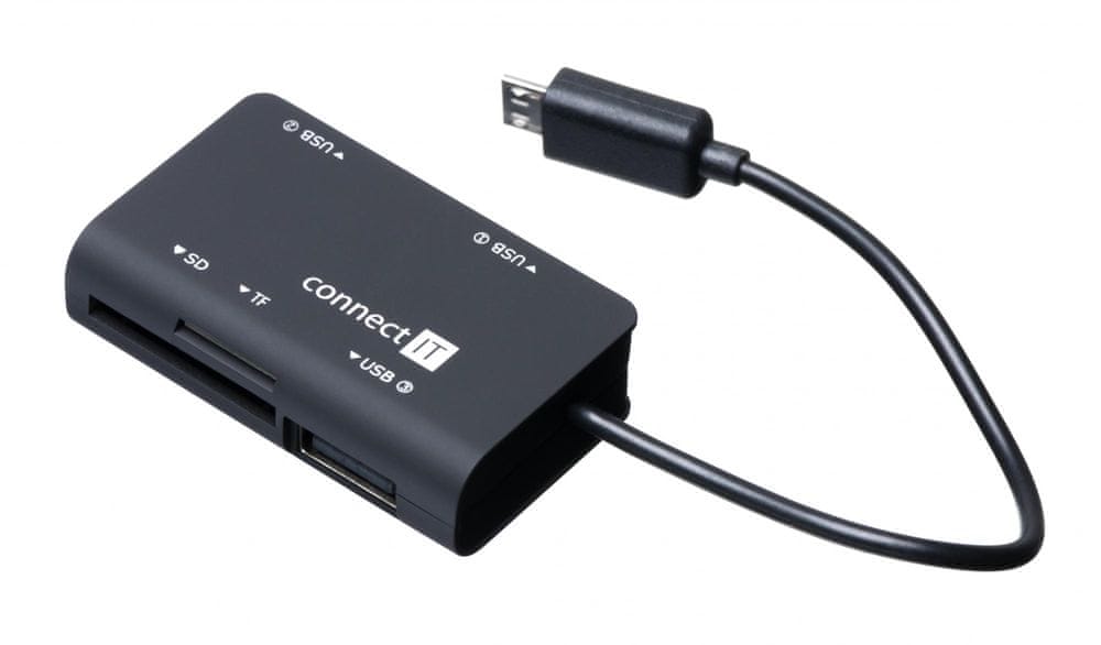Connect IT OTG čtečka a USB hub s MicroUSB - zánovní