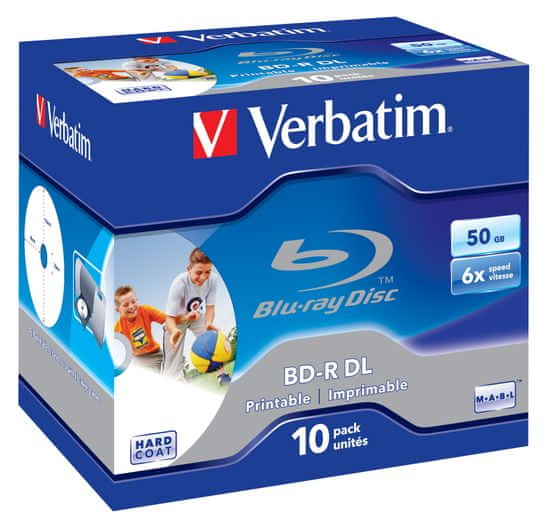 Verbatim BD-R DL 50GB 6x Wide Printable BOX 10-pack (43736)