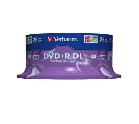 Verbatim DVD+R DL 8.5GB 8x Spindle 25-pack (43757)