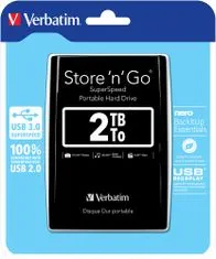 Verbatim Store 'n' Go 2TB / Externí / USB 3.0 / 2,5" / Black (53177)