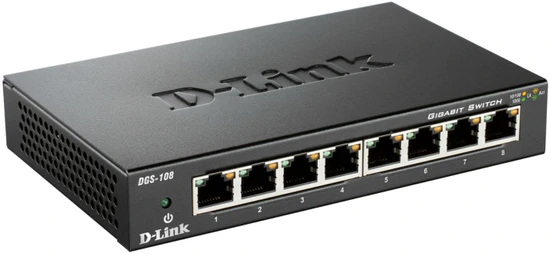 D-Link DGS-108/E kovový 8-port 10/100/1000 Switch