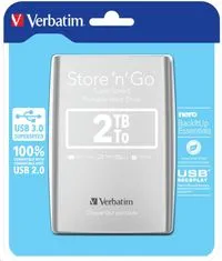 Verbatim Store 'n' Go 2TB / Externí / USB 3.0 / 2,5" / Silver (53189)