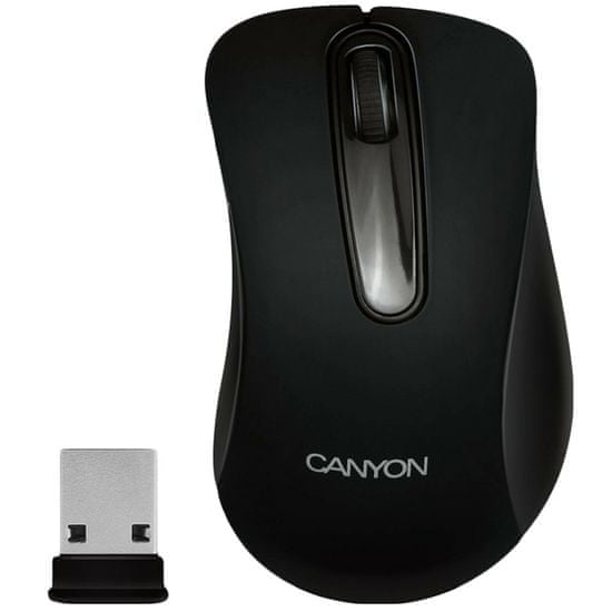 Canyon bezdrátová USB myš s 3 tlačítky, 800 dpi, černá (CNE-CMSW2)