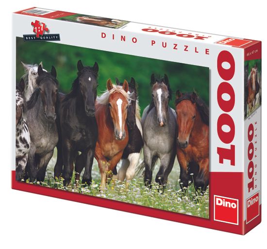 Dino Puzzle Koně na louce, 1000 dílků