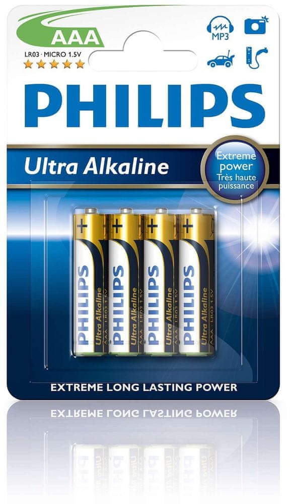 Levně Philips AAA 4ks Ultra Alkaline (LR03E4B/10)