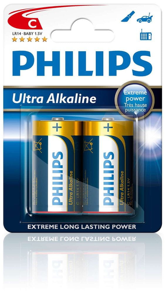Levně Philips C 2ks Ultra Alkaline (LR14E2B/10)