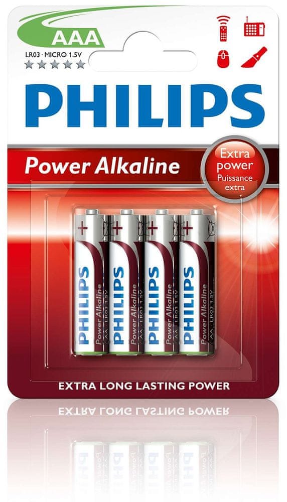 Levně Philips AAA 4ks Power Alkaline (LR03P4B/10)