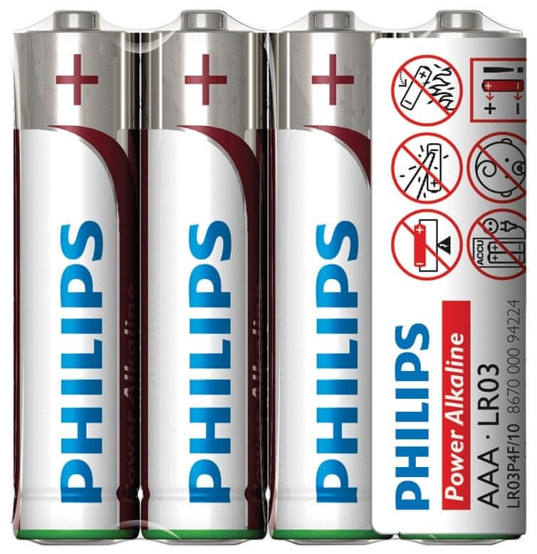 Levně Philips AAA 4ks Power Alkaline (LR03P4F/10)
