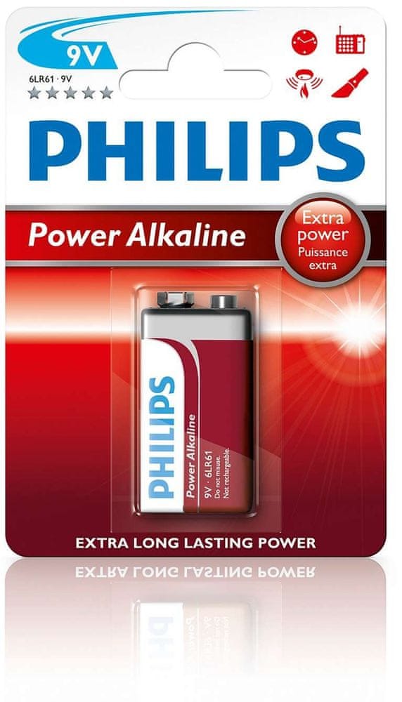Levně Philips 9V 1ks Power Alkaline (6LR61P1B/10)