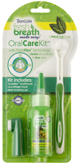 TropiClean Oral Kit Medium/Large – gel s kartáčky