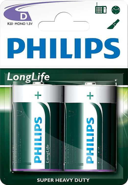 Levně Philips D 2ks LongLife (R20L2B/10)