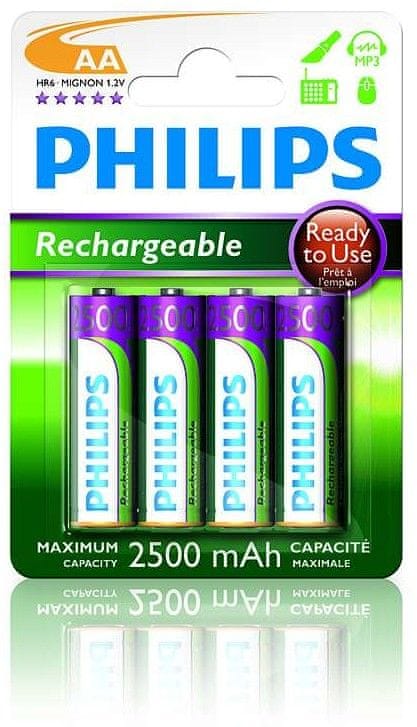 Levně Philips AA 4ks 2500mAh Rechargeables (R6B4RTU25/10)