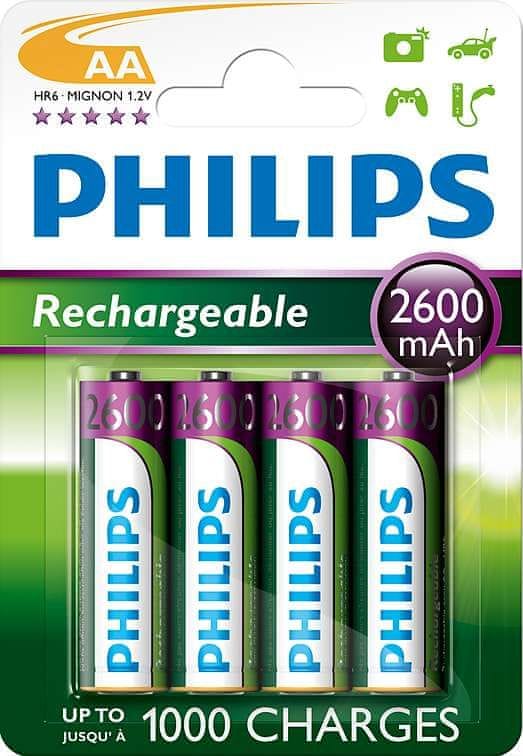 Levně Philips AA 4ks 2600mAh Rechargeables (R6B4B260/10)