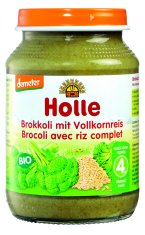 Holle Bio Brokolice s celozrnnou rýží - 6x190g