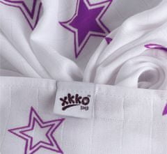 XKKO Bambusové pleny 70x70cm, 3ks - Stars Lilac MIX