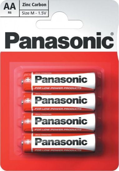 Panasonic AA 4ks Red Zinc (R6RZ/4BP)