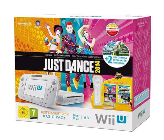 Nintendo WiiU basic pack Just Dance 2014 + 3 hry