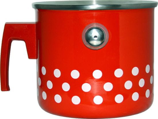 Metalac Mlékovar s píšťalkou červený puntík, 2 litry - zánovní