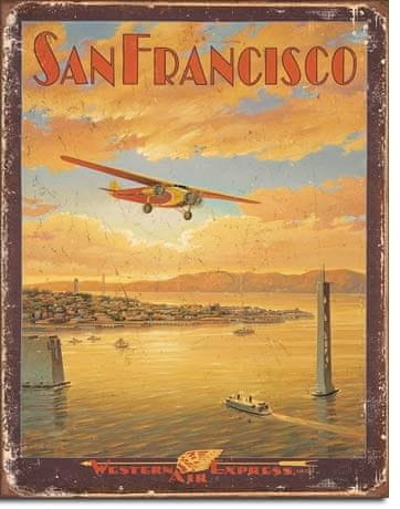Postershop Plechová cedule San Francisco (Western Air Express)
