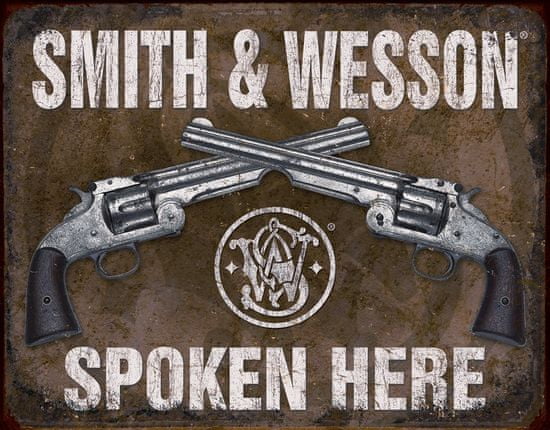 Postershop Plechová cedule Smith & Wesson (Dva Revolvery)