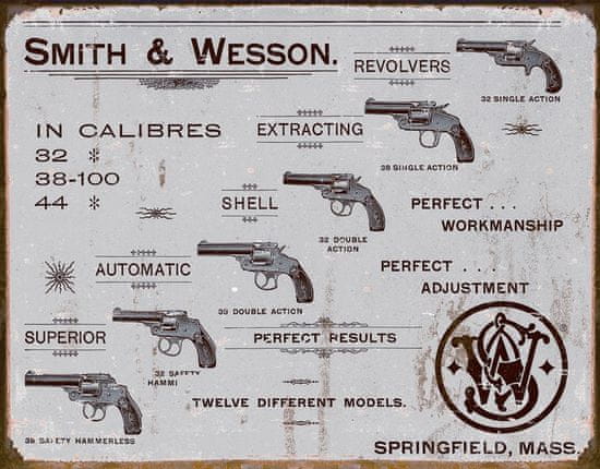Postershop Plechová cedule Smith & Wesson (Revolvery)