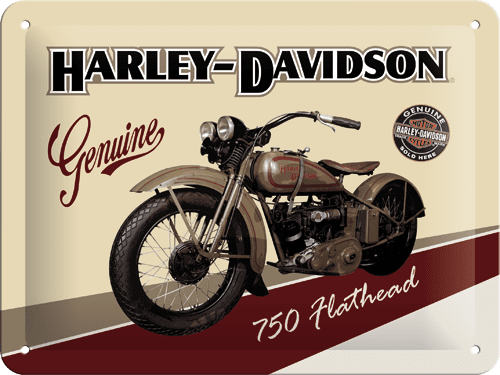 Postershop Plechová cedule 15x20 cm Harley-Davidson Flathead