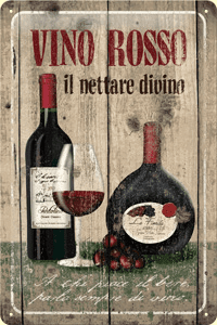 Postershop Plechová cedule 20x30 cm Vino Rosso
