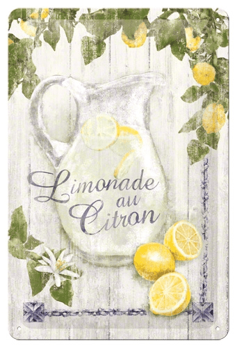 Postershop Plechová cedule 20x30 cm Limonade au Citron