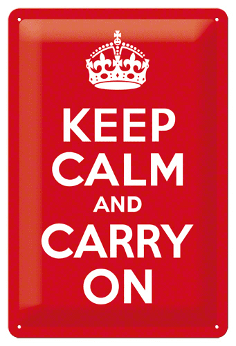 Postershop Plechová cedule 20x30 cm Keep Calm and Carry On