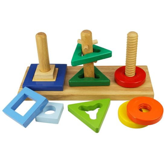 Bigjigs Toys Dřevěná motorická hračka - Nasaď a otoč