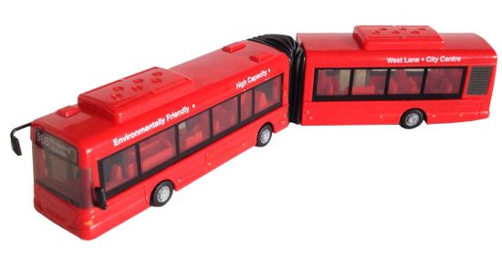 Mac Toys Autobus kloubový 1:48 červený